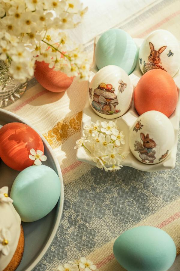 Widok ozdób wielkanocnych